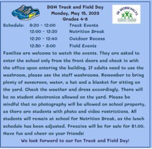 DGH Track and Field Day Schedule