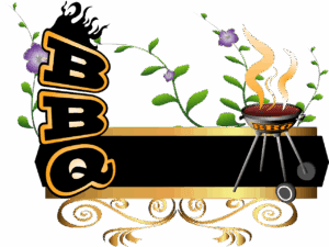 Picture of a BBQ with floral design