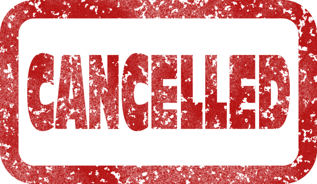Cancelled Sign